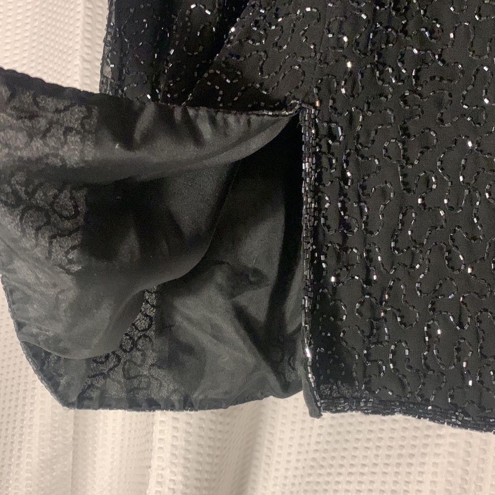 Vintage Beaded Black Dress - Picture 8 of 10